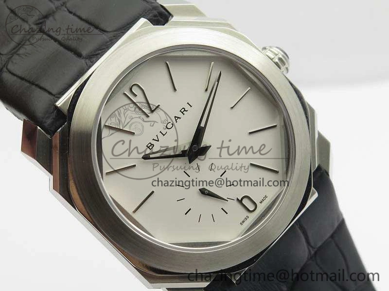 Casual OCTO 12028 SS JL Best Edition White Dial On Black Leather Strap A 5834