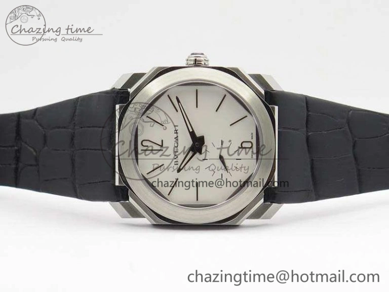 Casual OCTO 12028 SS JL Best Edition White Dial On Black Leather Strap A 5834