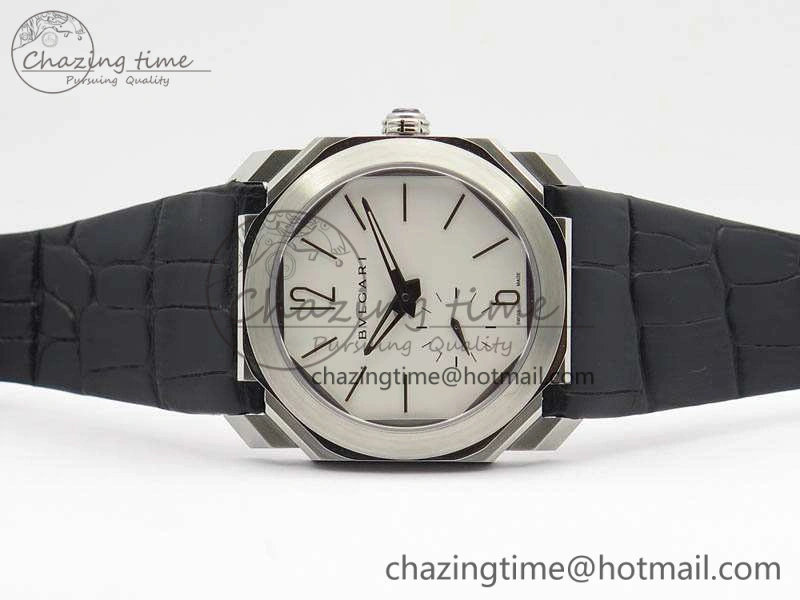Casual OCTO 12028 SS JL Best Edition White Dial On Black Leather Strap A 5834
