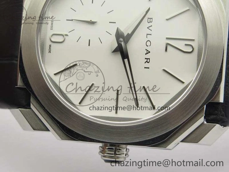 Casual OCTO 12028 SS JL Best Edition White Dial On Black Leather Strap A 5834