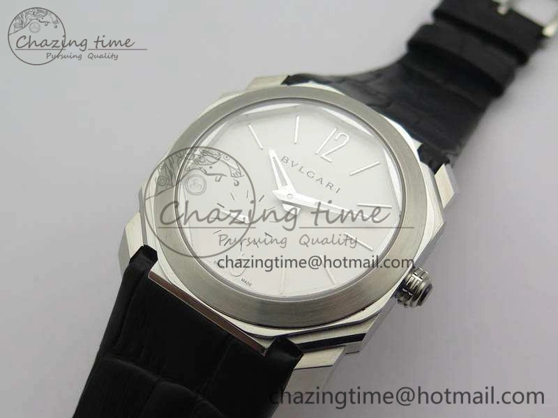 Casual OCTO 12028 SS JL Best Edition White Dial On Black Leather Strap A 5834