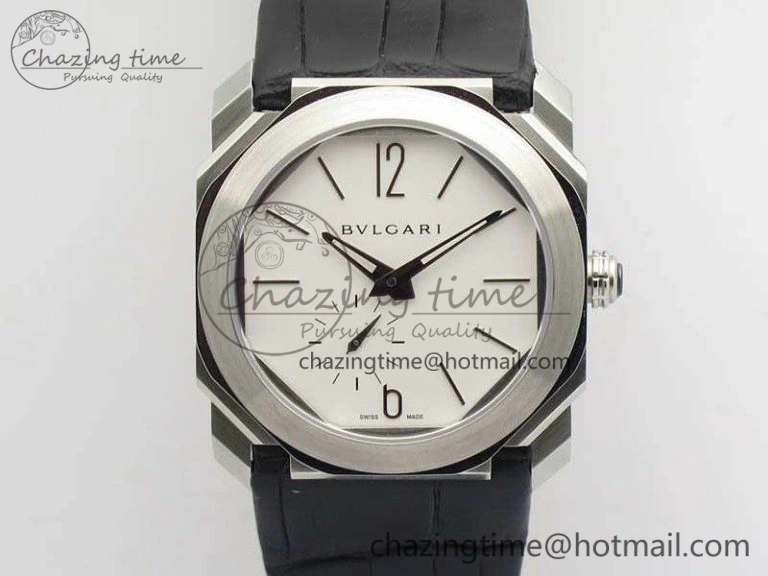 Casual OCTO 12028 SS JL Best Edition White Dial On Black Leather Strap A 5834