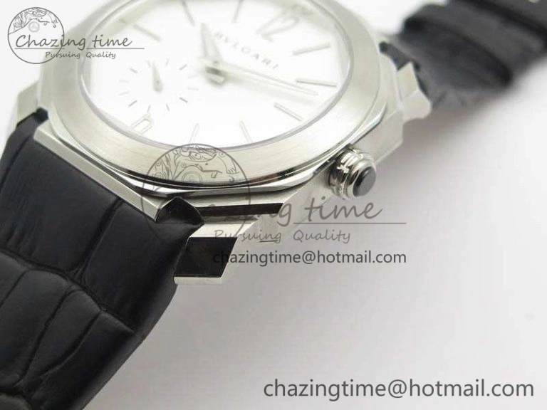 Casual OCTO 12028 SS JL Best Edition White Dial On Black Leather Strap A 5834