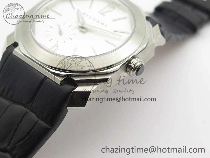 Casual OCTO 12028 SS JL Best Edition White Dial On Black Leather Strap A 5834