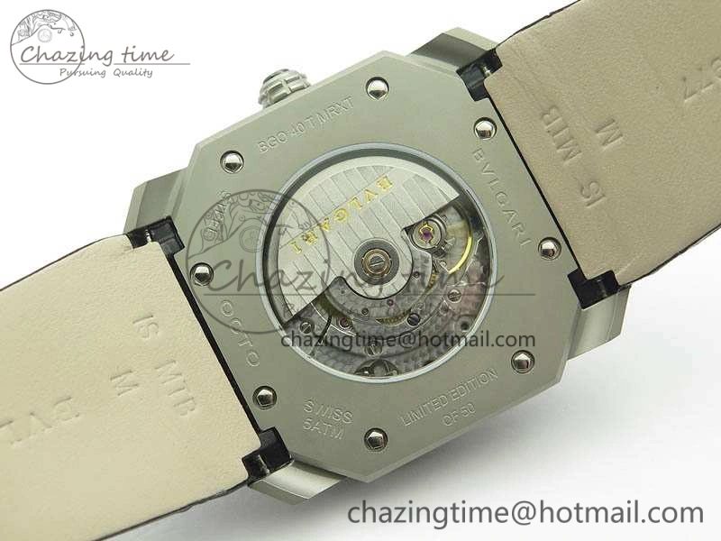 Casual OCTO 12028 Satin Polished SS JL Best Edition Gray Dial On Black Leather Strap 5830
