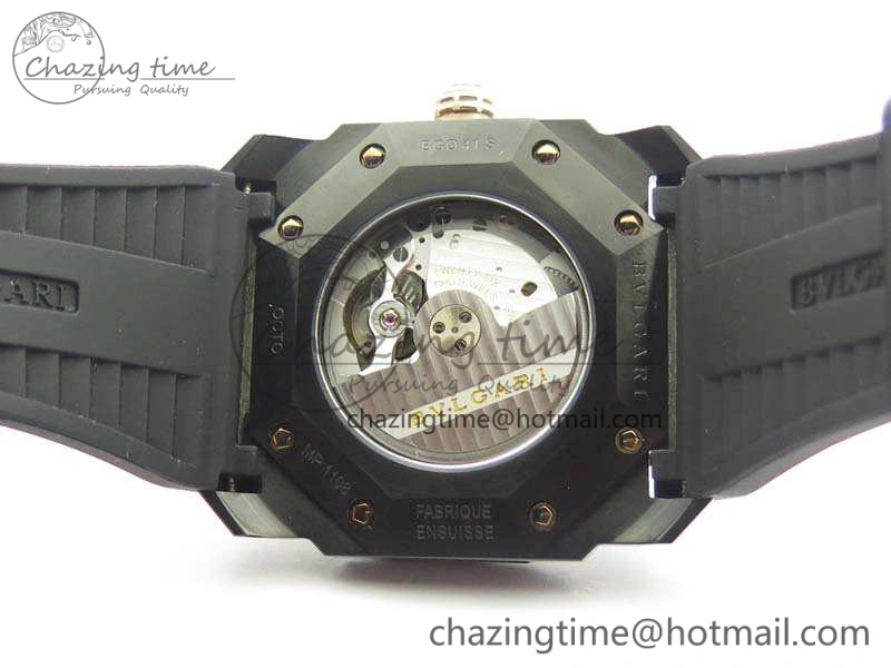 OCTO DLC JL 1:1 Best Edition Black Dial RG Markers On Rubber Strap BVL193 ( Free Leather Strap) Efficient 5824