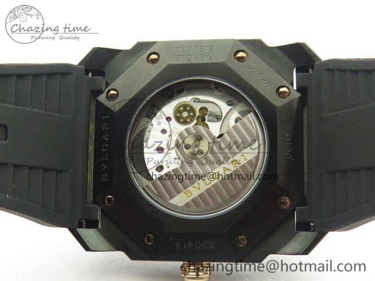OCTO DLC JL 1:1 Best Edition Black Dial RG Markers On Rubber Strap BVL193 ( Free Leather Strap) Efficient 5824