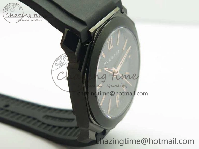 OCTO DLC JL 1:1 Best Edition Black Dial RG Markers On Rubber Strap BVL193 ( Free Leather Strap) Efficient 5824