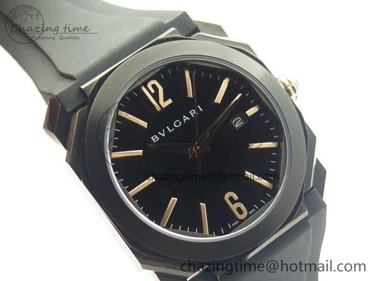 OCTO DLC JL 1:1 Best Edition Black Dial RG Markers On Rubber Strap BVL193 ( Free Leather Strap) Efficient 5824
