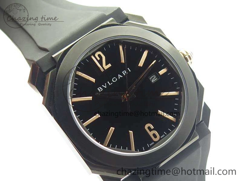 OCTO DLC JL 1:1 Best Edition Black Dial RG Markers On Rubber Strap BVL193 ( Free Leather Strap) Efficient 5824