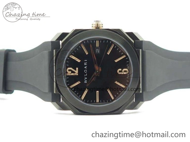 OCTO DLC JL 1:1 Best Edition Black Dial RG Markers On Rubber Strap BVL193 ( Free Leather Strap) Efficient 5824