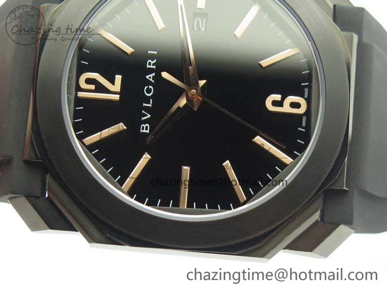 OCTO DLC JL 1:1 Best Edition Black Dial RG Markers On Rubber Strap BVL193 ( Free Leather Strap) Efficient 5824