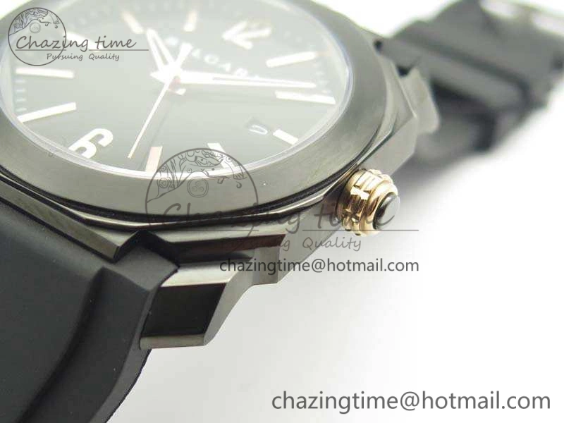OCTO DLC JL 1:1 Best Edition Black Dial RG Markers On Rubber Strap BVL193 ( Free Leather Strap) Efficient 5824
