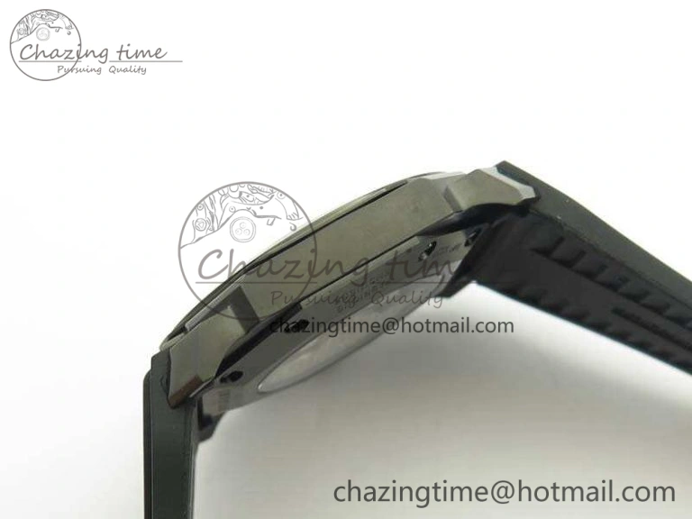 Premium OCTO DLC JL 1:1 Best Edition Black Dial Silver Markers On Rubber Strap BVL193 ( Free Leather Strap) 5823