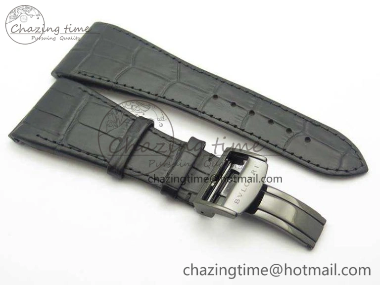 Premium OCTO DLC JL 1:1 Best Edition Black Dial Silver Markers On Rubber Strap BVL193 ( Free Leather Strap) 5823