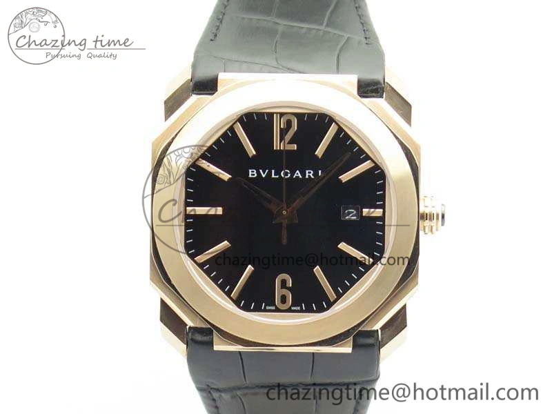 OCTO RG JL 1:1 Best Edition Black Dial On Leather Strap BVL193 ( Free Rubber Strap ) WaterResistant 5822