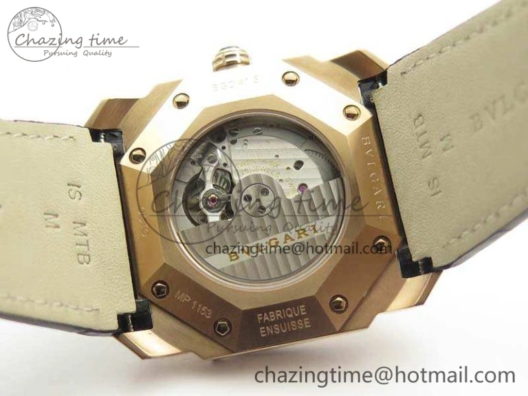 OCTO RG JL 1:1 Best Edition Black Dial On Leather Strap BVL193 ( Free Rubber Strap ) WaterResistant 5822