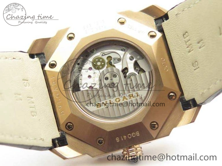 OCTO RG JL 1:1 Best Edition Black Dial On Leather Strap BVL193 ( Free Rubber Strap ) WaterResistant 5822