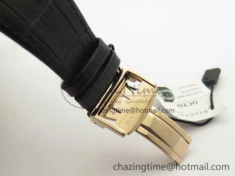 OCTO RG JL 1:1 Best Edition Black Dial On Leather Strap BVL193 ( Free Rubber Strap ) WaterResistant 5822
