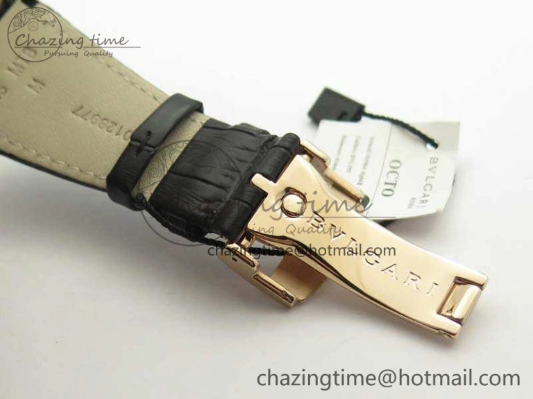 OCTO RG JL 1:1 Best Edition Black Dial On Leather Strap BVL193 ( Free Rubber Strap ) WaterResistant 5822