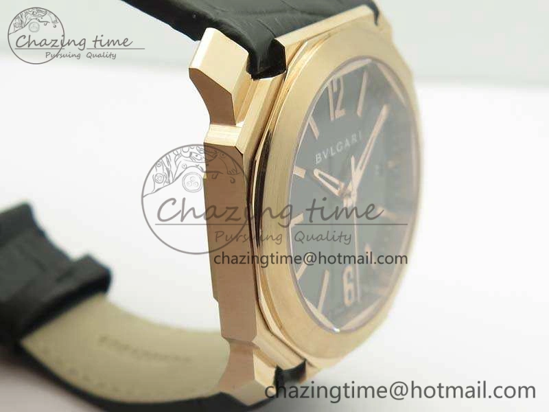 OCTO RG JL 1:1 Best Edition Black Dial On Leather Strap BVL193 ( Free Rubber Strap ) WaterResistant 5822