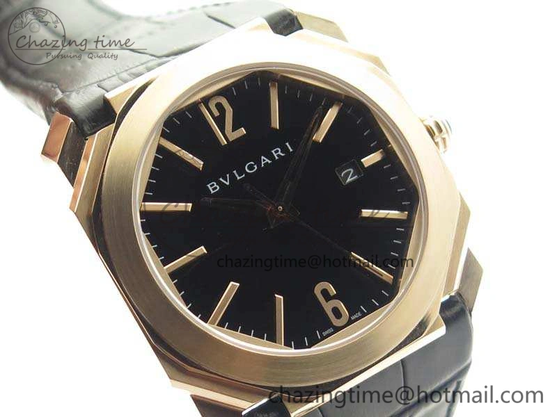 OCTO RG JL 1:1 Best Edition Black Dial On Leather Strap BVL193 ( Free Rubber Strap ) WaterResistant 5822