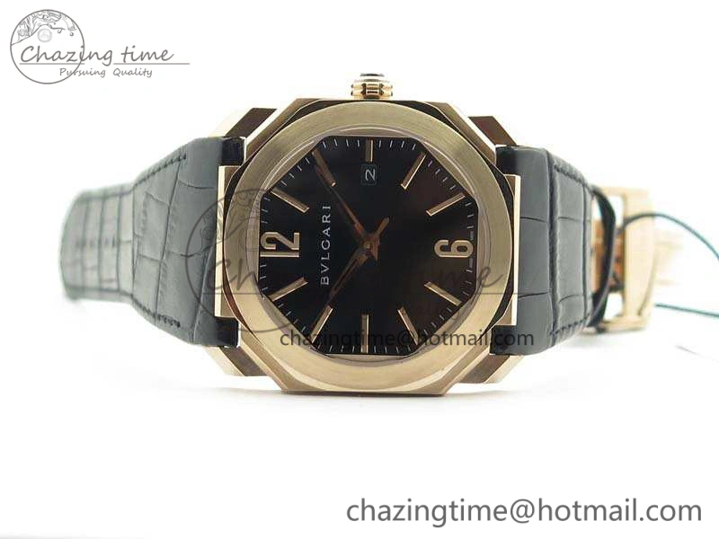 OCTO RG JL 1:1 Best Edition Black Dial On Leather Strap BVL193 ( Free Rubber Strap ) WaterResistant 5822