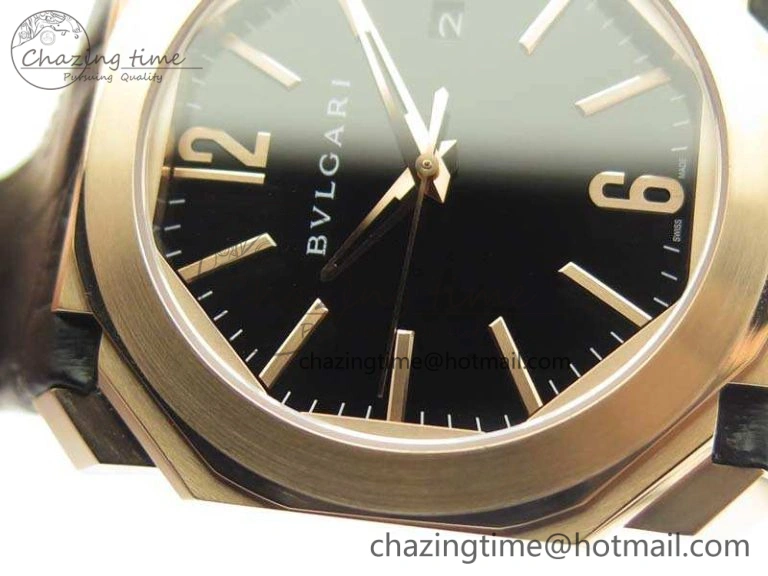 OCTO RG JL 1:1 Best Edition Black Dial On Leather Strap BVL193 ( Free Rubber Strap ) WaterResistant 5822