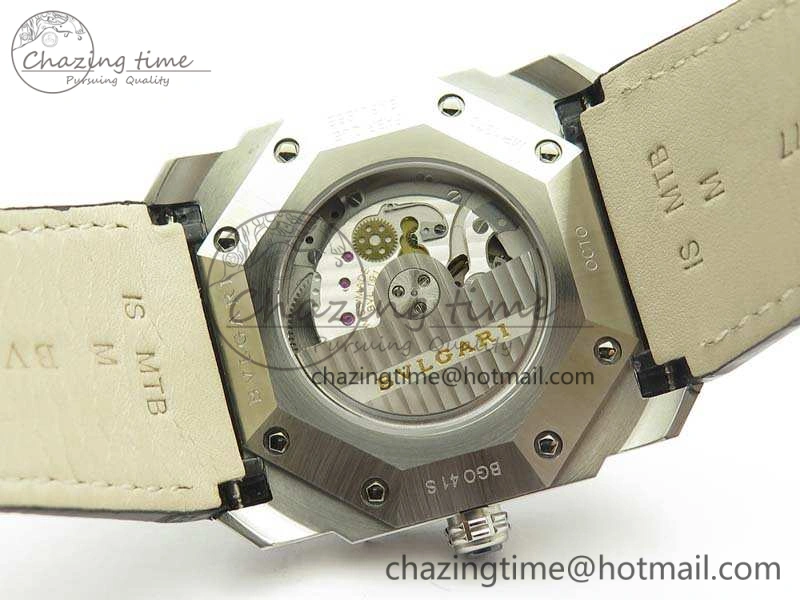 Premium OCTO SS JL 1:1 Best Edition Black Dial On Leather Strap BVL193 ( Free Rubber Strap) 5826