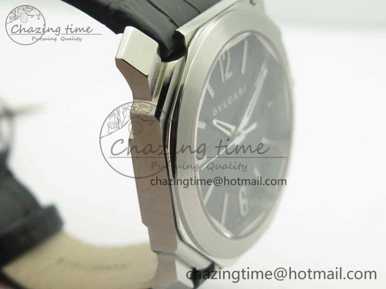 Premium OCTO SS JL 1:1 Best Edition Black Dial On Leather Strap BVL193 ( Free Rubber Strap) 5826