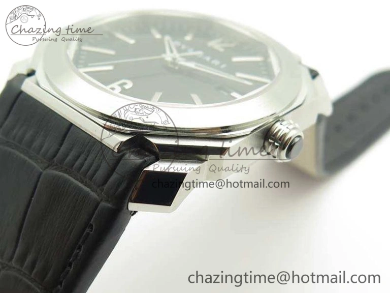 Premium OCTO SS JL 1:1 Best Edition Black Dial On Leather Strap BVL193 ( Free Rubber Strap) 5826