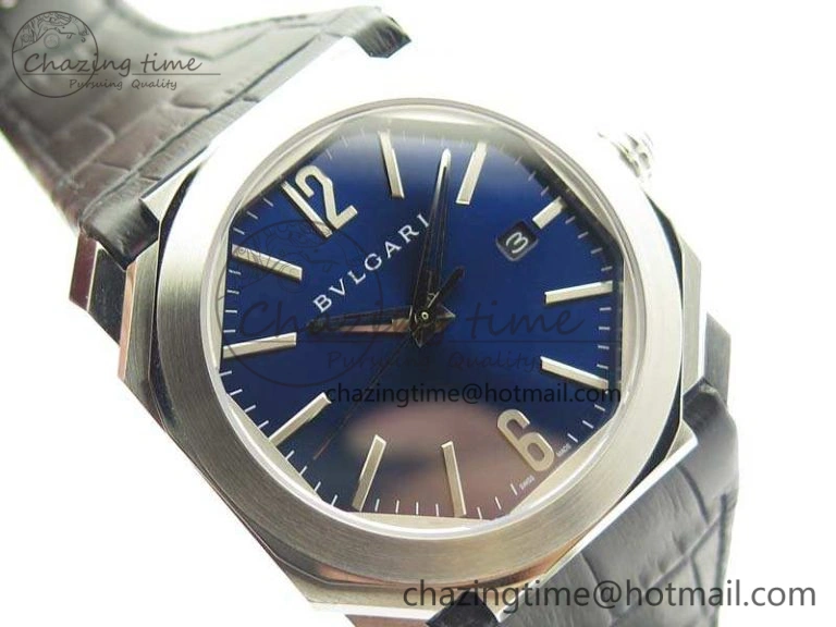 ZeroBulk OCTO SS JL 1:1 Best Edition Blue Dial On Leather Strap BVL193 ( Free Rubber Strap) 5825