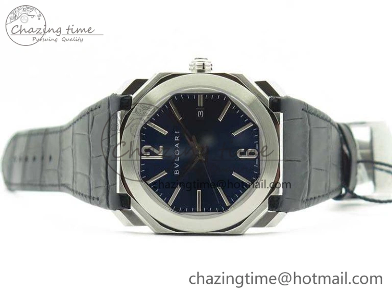 ZeroBulk OCTO SS JL 1:1 Best Edition Blue Dial On Leather Strap BVL193 ( Free Rubber Strap) 5825