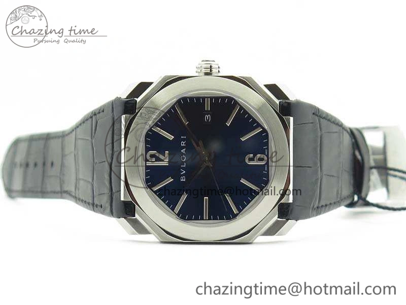 ZeroBulk OCTO SS JL 1:1 Best Edition Blue Dial On Leather Strap BVL193 ( Free Rubber Strap) 5825