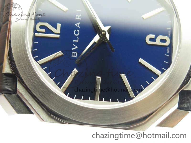 ZeroBulk OCTO SS JL 1:1 Best Edition Blue Dial On Leather Strap BVL193 ( Free Rubber Strap) 5825