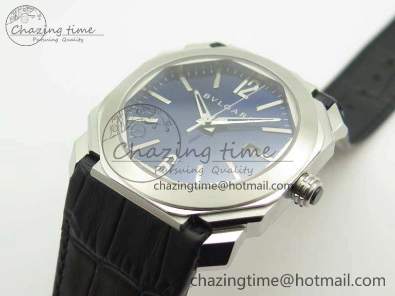 ZeroBulk OCTO SS JL 1:1 Best Edition Blue Dial On Leather Strap BVL193 ( Free Rubber Strap) 5825