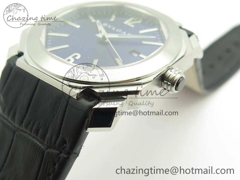 ZeroBulk OCTO SS JL 1:1 Best Edition Blue Dial On Leather Strap BVL193 ( Free Rubber Strap) 5825