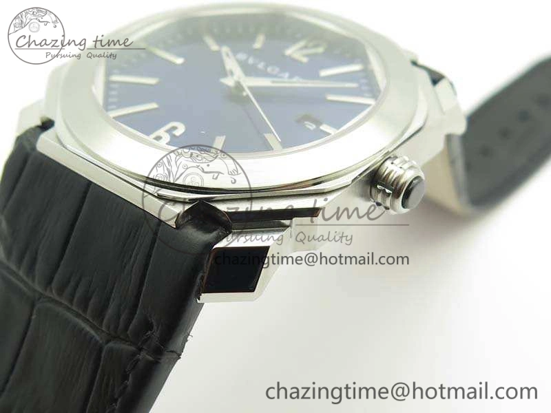 ZeroBulk OCTO SS JL 1:1 Best Edition Blue Dial On Leather Strap BVL193 ( Free Rubber Strap) 5825