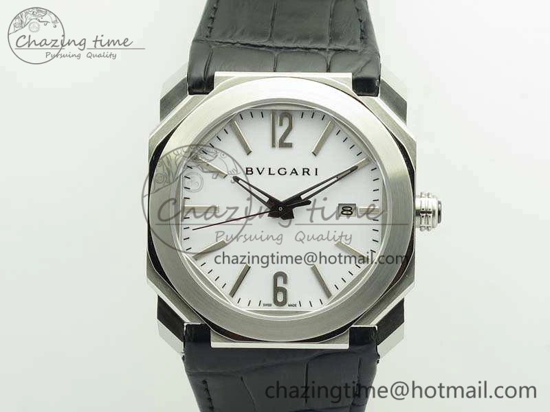 OCTO SS JL 1:1 Best Edition White Dial On Leather Strap BVL Supportive 5827
