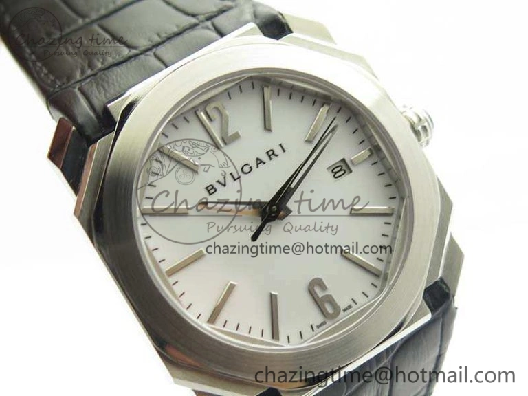 OCTO SS JL 1:1 Best Edition White Dial On Leather Strap BVL Supportive 5827