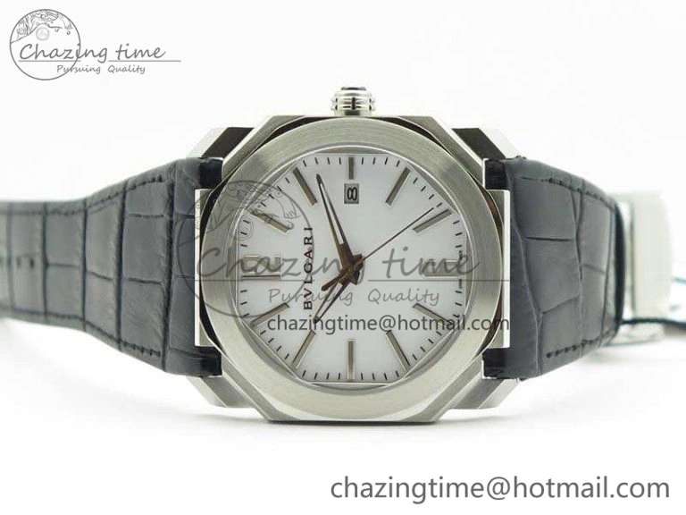 OCTO SS JL 1:1 Best Edition White Dial On Leather Strap BVL Supportive 5827