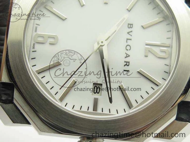 OCTO SS JL 1:1 Best Edition White Dial On Leather Strap BVL Supportive 5827