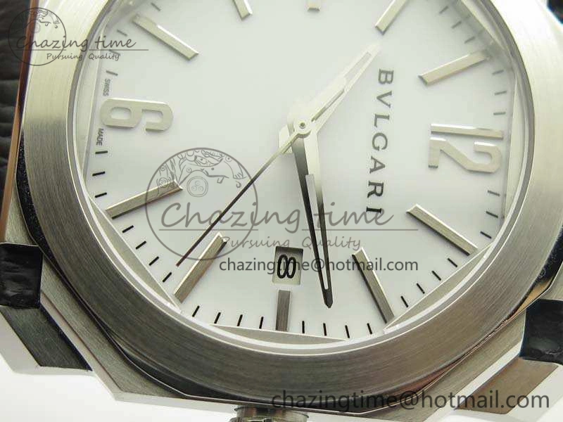 OCTO SS JL 1:1 Best Edition White Dial On Leather Strap BVL Supportive 5827