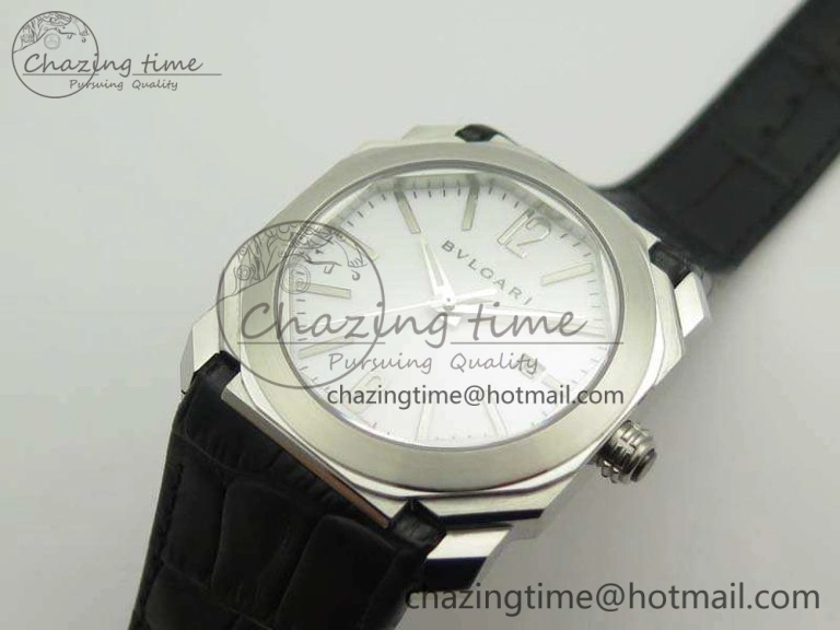 OCTO SS JL 1:1 Best Edition White Dial On Leather Strap BVL Supportive 5827