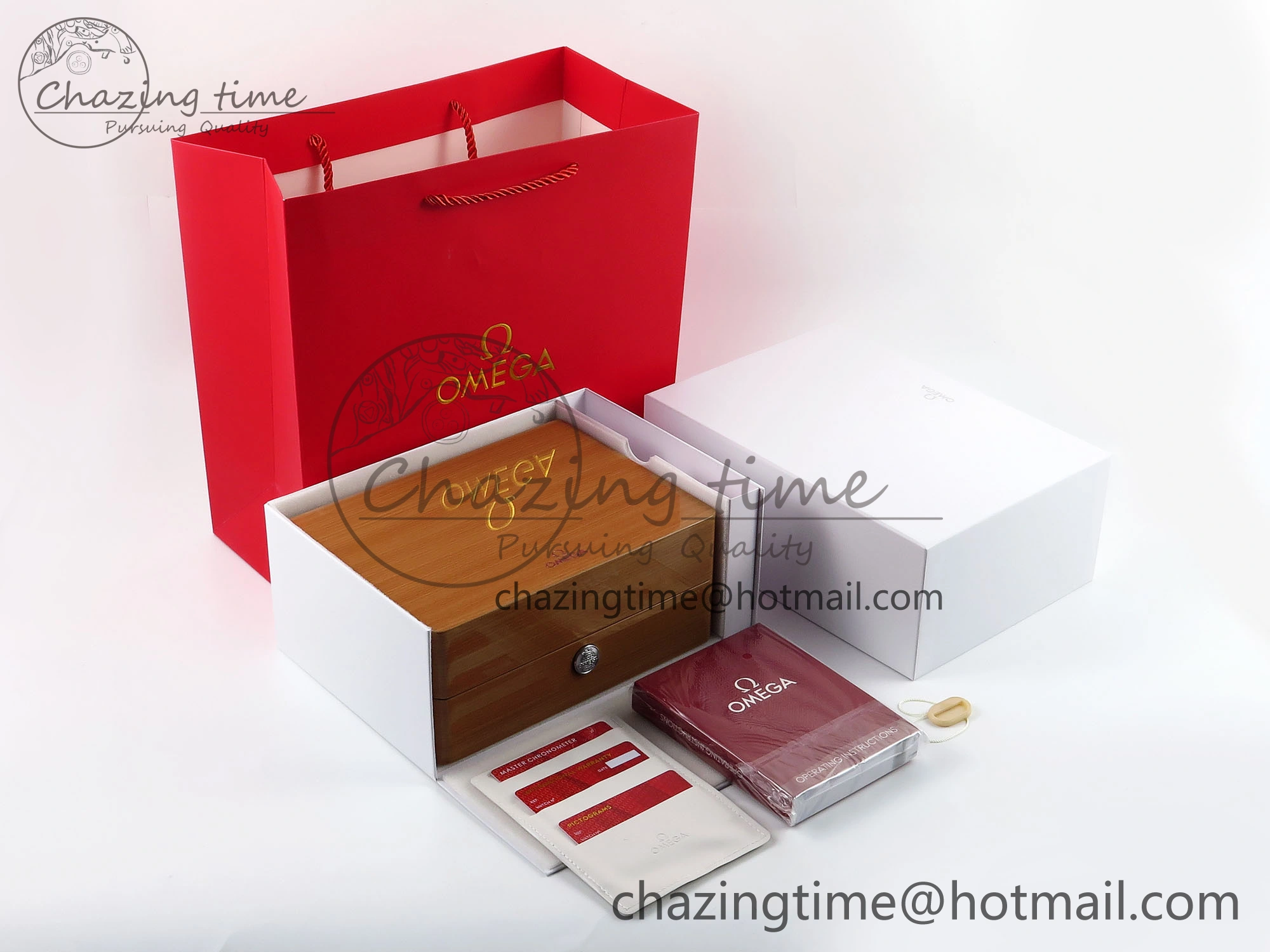 SmartChoice OMEGA WOODEN BOXSET WITH PAPERS & CARDS 4164
