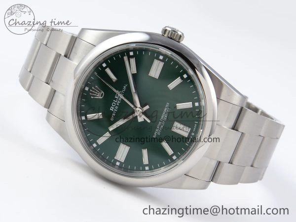 OYSTER PERPETUAL 124300 41MM VSF 1:1 BEST EDITION 904L STEEL GREEN DIAL VS Soft 1768