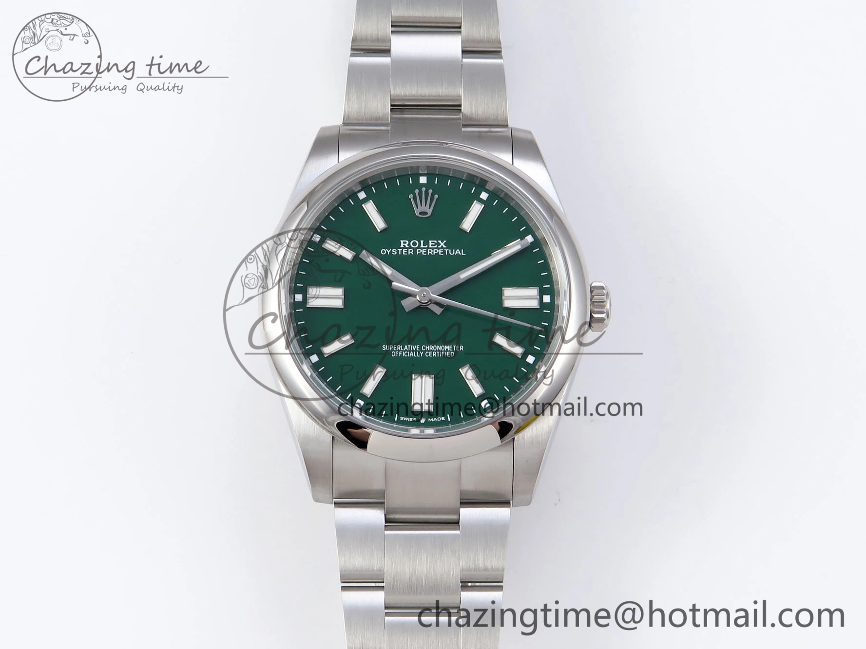 OYSTER PERPETUAL 124300 41MM VSF 1:1 BEST EDITION 904L STEEL GREEN DIAL VS Soft 1768