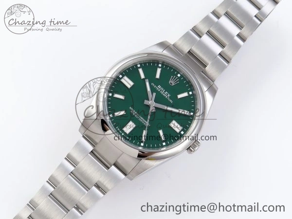 OYSTER PERPETUAL 124300 41MM VSF 1:1 BEST EDITION 904L STEEL GREEN DIAL VS Soft 1768