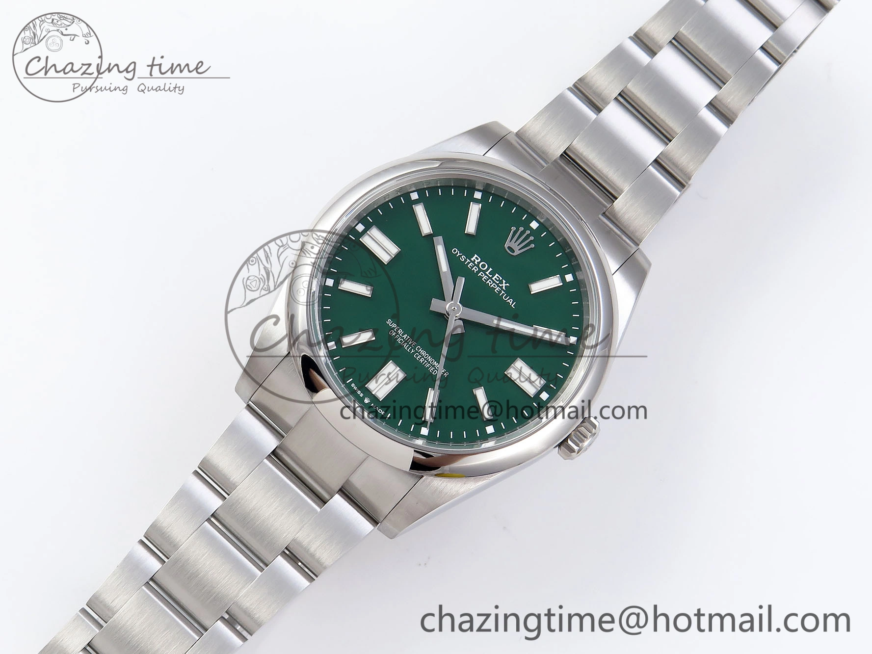 OYSTER PERPETUAL 124300 41MM VSF 1:1 BEST EDITION 904L STEEL GREEN DIAL VS Soft 1768