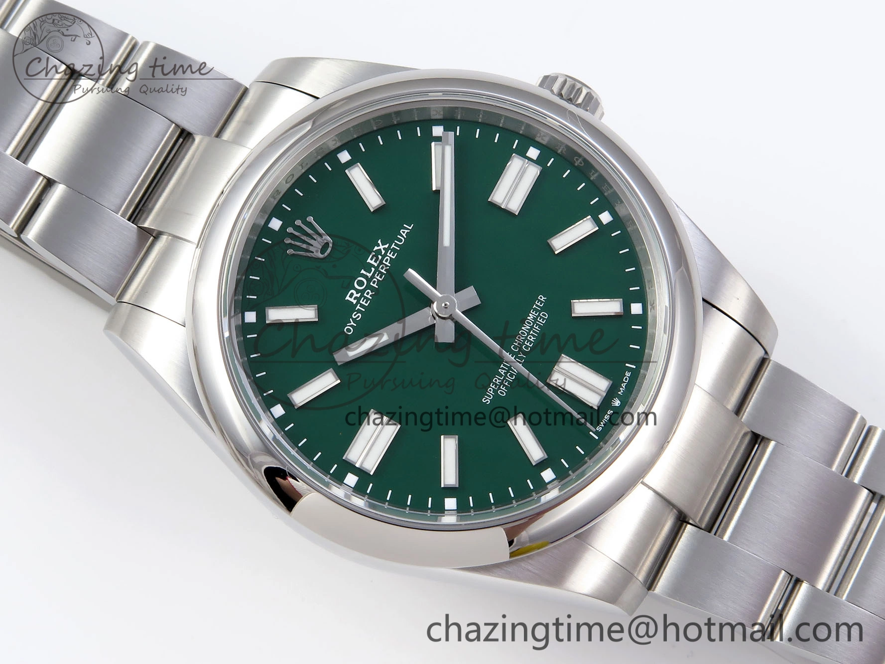 OYSTER PERPETUAL 124300 41MM VSF 1:1 BEST EDITION 904L STEEL GREEN DIAL VS Soft 1768